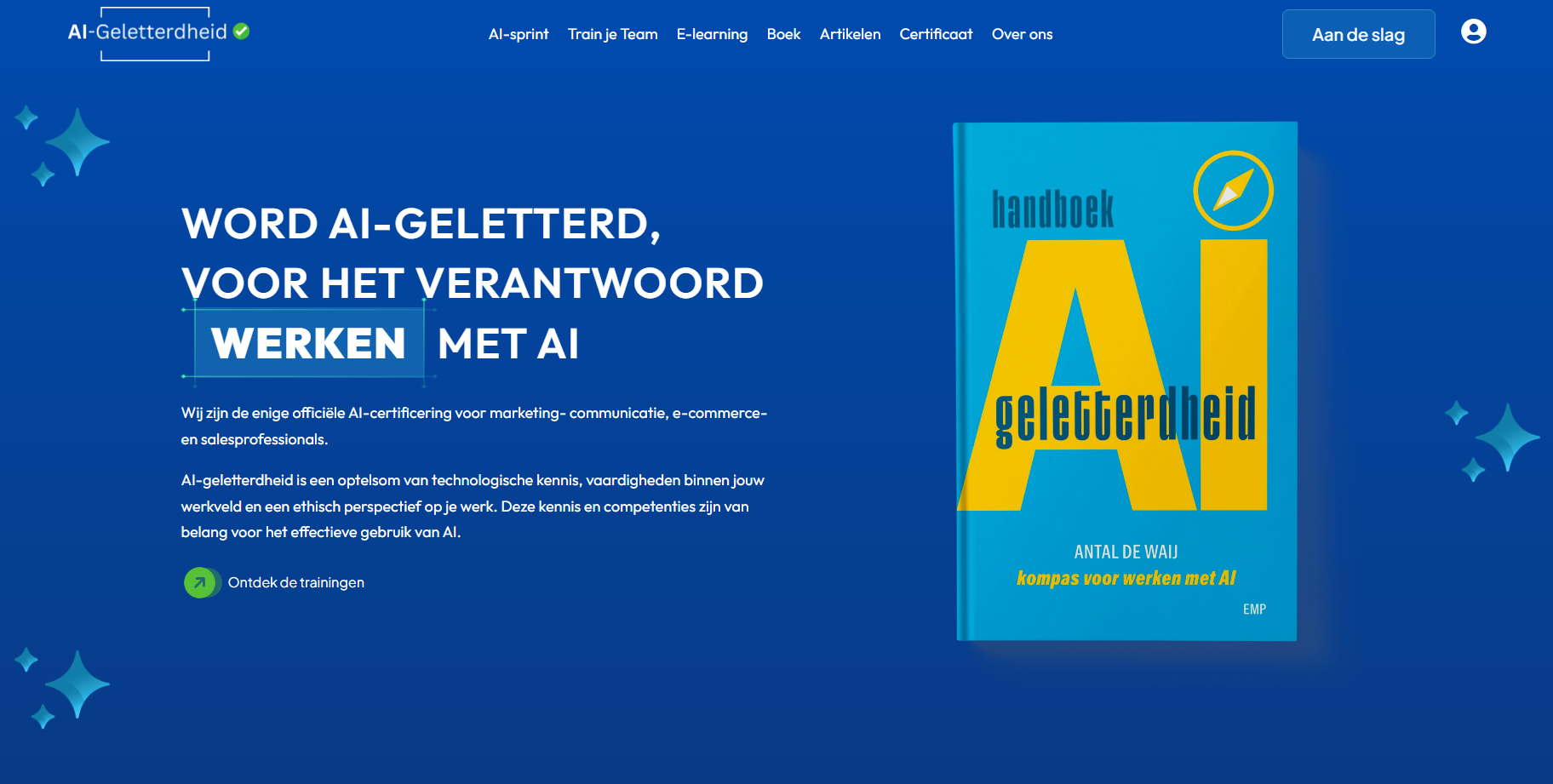 Homepage van de website van AI geletterdheid